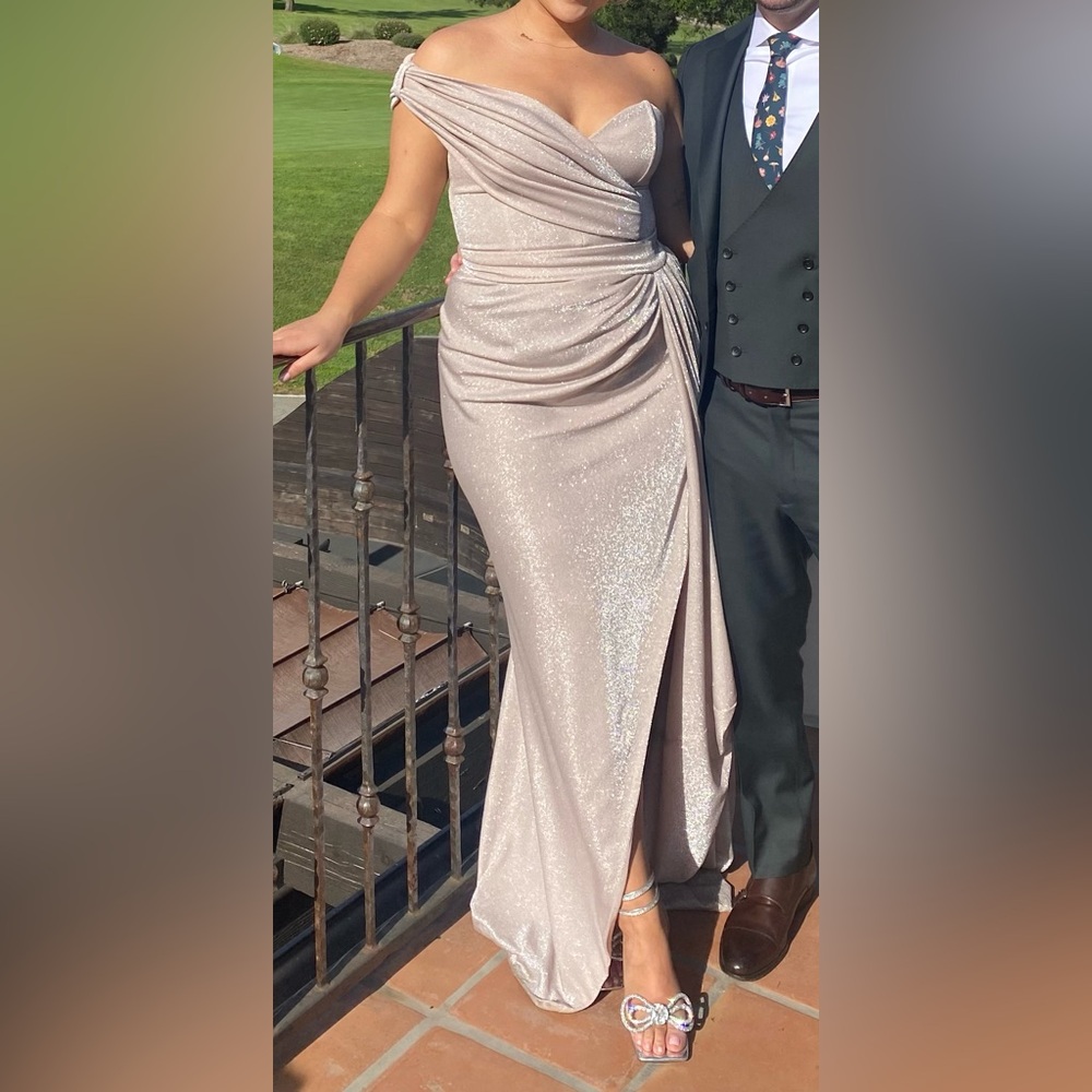 Rhea Costa One Shoulder Draped Gown